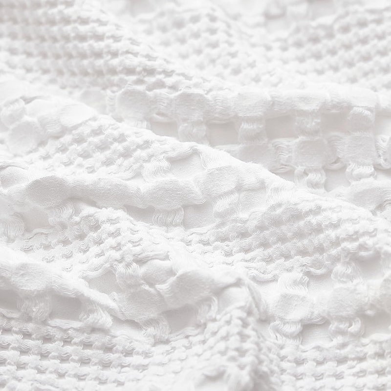 PHF 100% Cotton Waffle Pillowcases Queen Size, 2 Pack Soft Breathable Skin-Friendly Pillow Sham, Aesthetic Decorative Waffle Weave Pillow Case Covers, 20" X 30", No Filling, White - Image 5