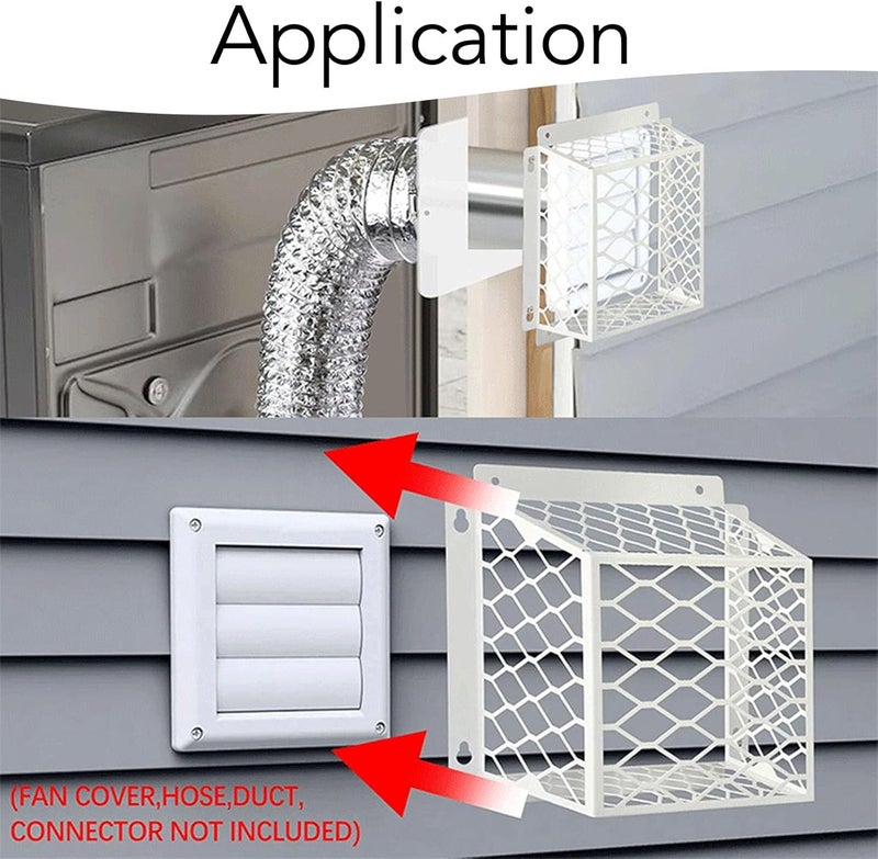 Aramox Bird Guard Dryer Vent Cover, Carbon Steel Prevents Birds Entering for 3 to 4in Exhaust Fan Covers Includes Screws Compatible with Most Vents (White) - Image 3