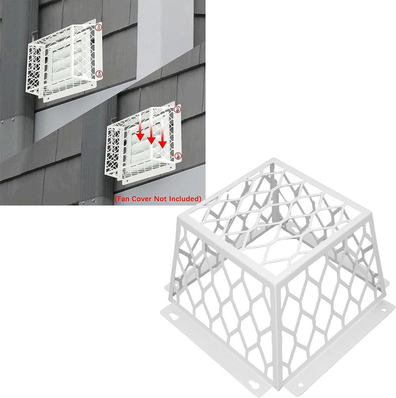 Aramox Bird Guard Dryer Vent Cover, Carbon Steel Prevents Birds Entering for 3 to 4in Exhaust Fan Covers Includes Screws Compatible with Most Vents (White) - Image 4