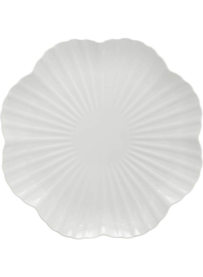 Moments Jewel Petal Round Server, 48 Cm Size, White - Image 1