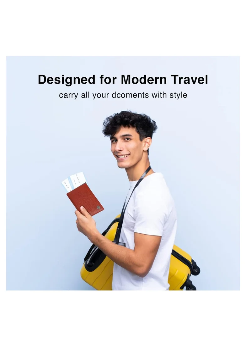 HAMMONDS FLYCATCHER Leather Passport Cover, Passport Holder for Men and Women - Travel Accessories Document Organizer, RFID Protected Passport Wallet with Card Slots for Trips - Tan | JQV8