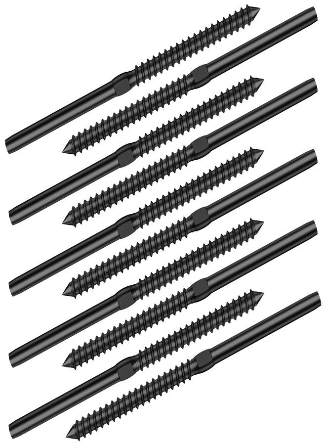 BLIKA 20 Pack T316 Stainless Steel Black Right&Left Handed Thread Swage Lag Screws for Wood Posts of 1/8" Deck Cable Railing Kit, Wire Railing Kit for Decks with Wrench, DIY Wood Baluster - Image 5
