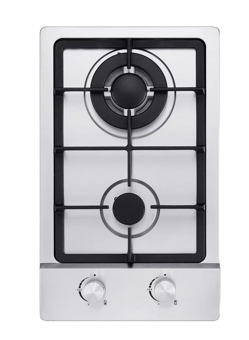 راني موقد غاز أوتوماتيكي بشعلتين أسود/ فضي - Image 1