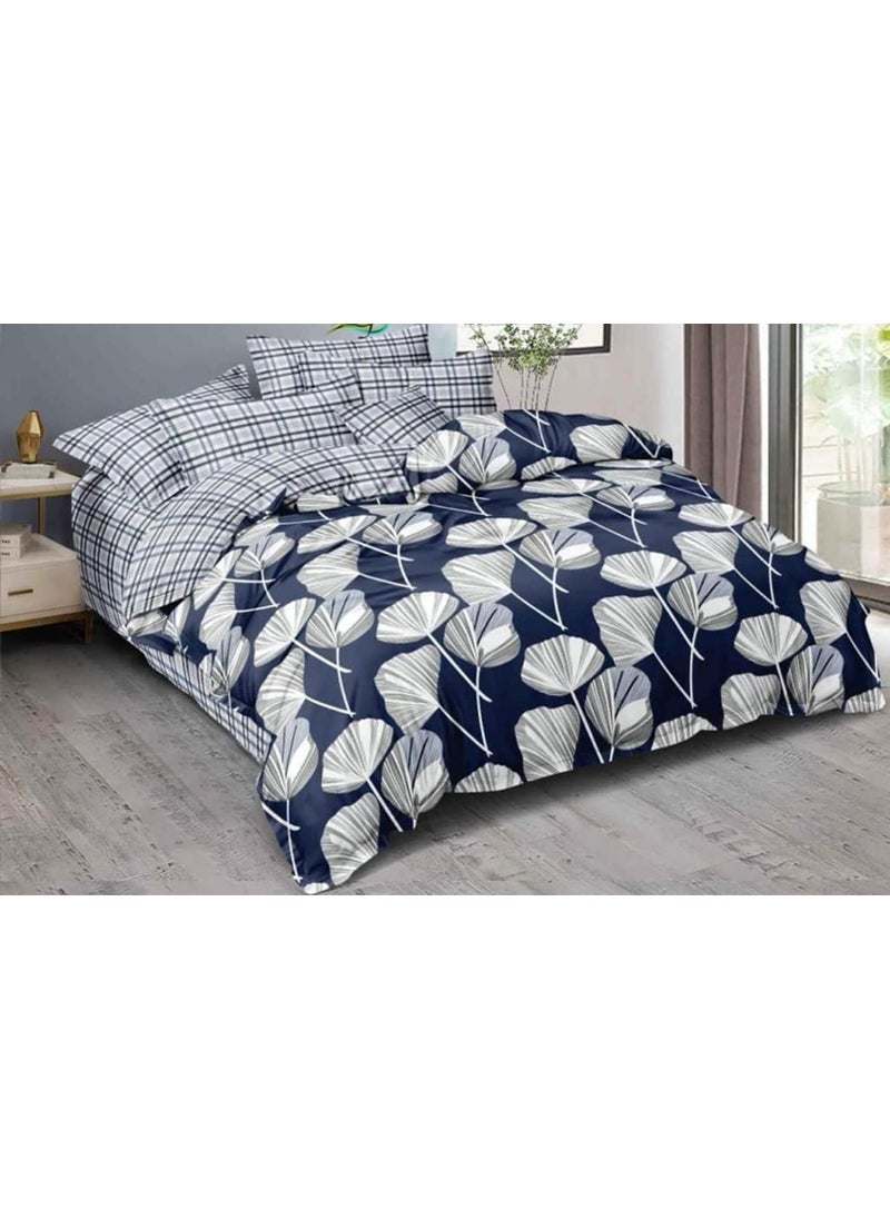 Skytex Sky Tex Grey Color 3D Abstract Printed 280 TC Glace Cotton Single Bed Size Duvet Cover with Zipper 