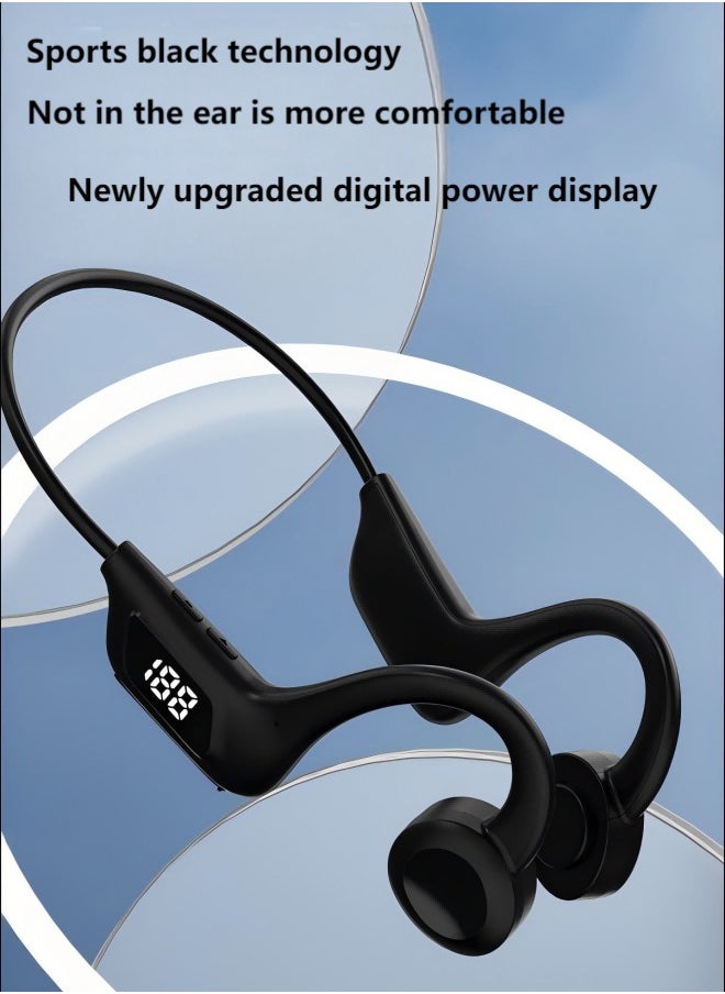 Beautiful - Wireless Sports Bluetooth Earphones, Sweat Proof And Waterproof Hanging Ear Type Card Insertion Digital Display - Image 1