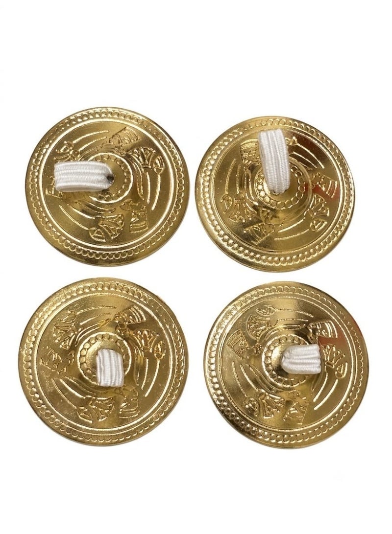 4-Piece Gold Finger Cymbals Set with Elastic Finger Straps – Brass Rhythm Percussion for Belly Dance - Big Size - Image 3