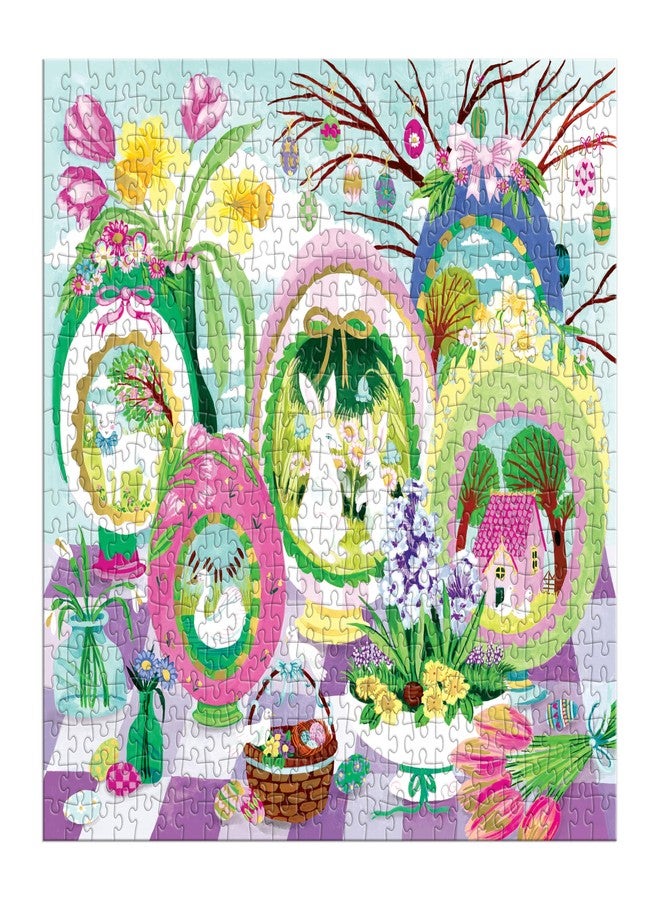Galison Windows to Spring - 500 Piece Jigsaw Puzzle Featuring Beautiful Artwork of Sugar Egg Illustration for Easter - Image 3