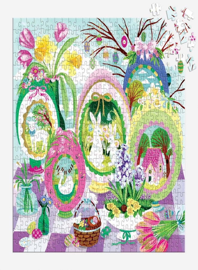 Galison Windows to Spring - 500 Piece Jigsaw Puzzle Featuring Beautiful Artwork of Sugar Egg Illustration for Easter - Image 4