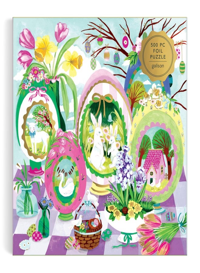 Galison Windows to Spring - 500 Piece Jigsaw Puzzle Featuring Beautiful Artwork of Sugar Egg Illustration for Easter - Image 2