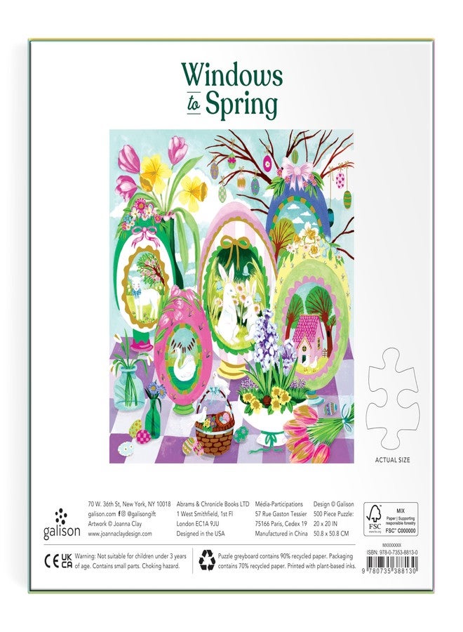 Galison Windows to Spring - 500 Piece Jigsaw Puzzle Featuring Beautiful Artwork of Sugar Egg Illustration for Easter - Image 5