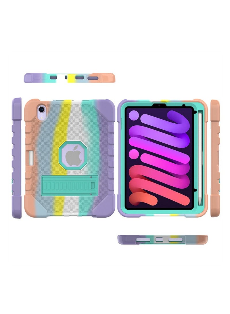 general Fits iPad Mini 6 2021 Rugged Heavy Duty Armor Shock Shock Survival Flat Case, Colorful Silicone Drop Resistant Flat Case with Stand - Image 3