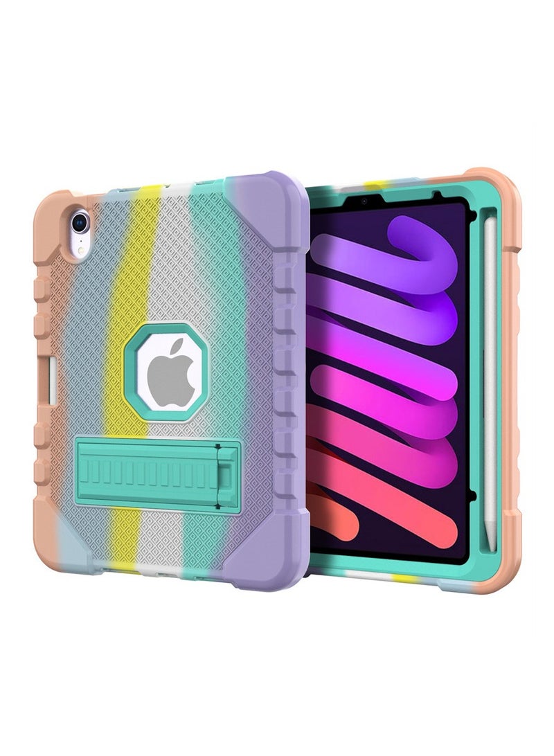 general Fits iPad Mini 6 2021 Rugged Heavy Duty Armor Shock Shock Survival Flat Case, Colorful Silicone Drop Resistant Flat Case with Stand - Image 2