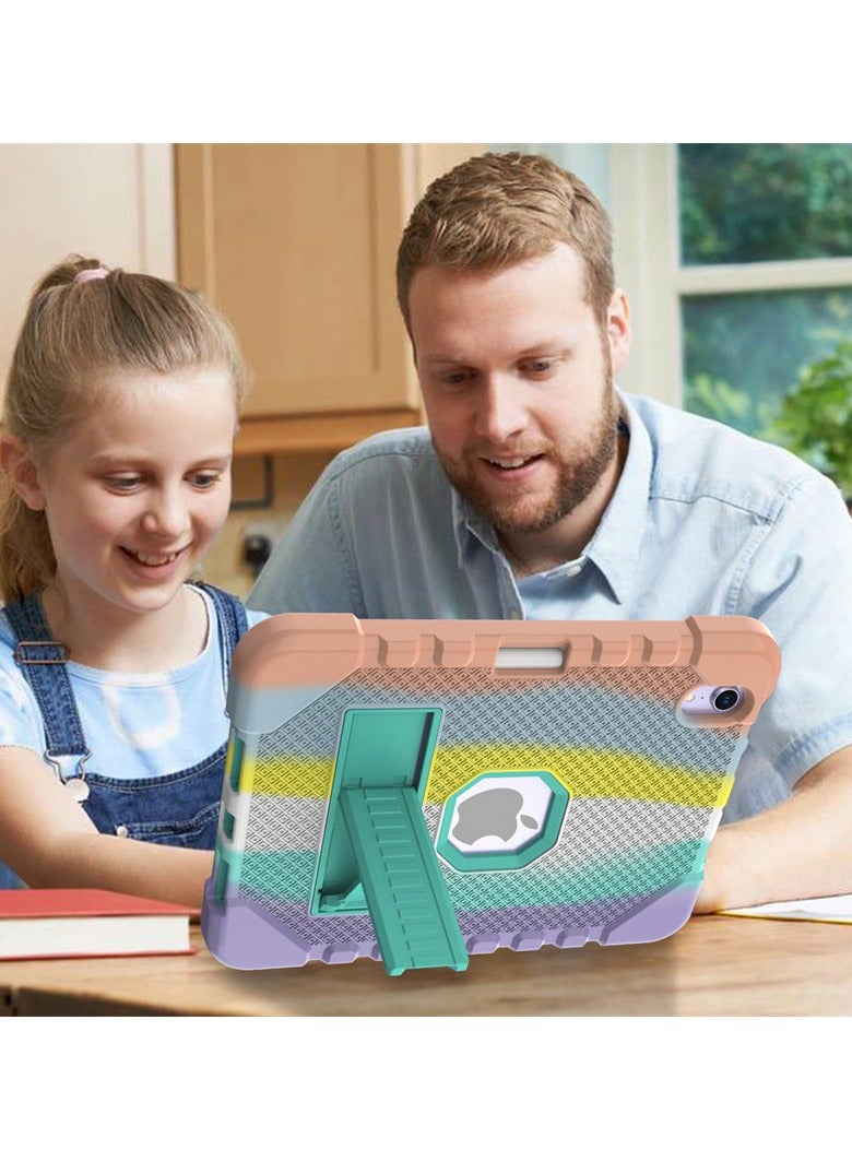 general Fits iPad Mini 6 2021 Rugged Heavy Duty Armor Shock Shock Survival Flat Case, Colorful Silicone Drop Resistant Flat Case with Stand - Image 4