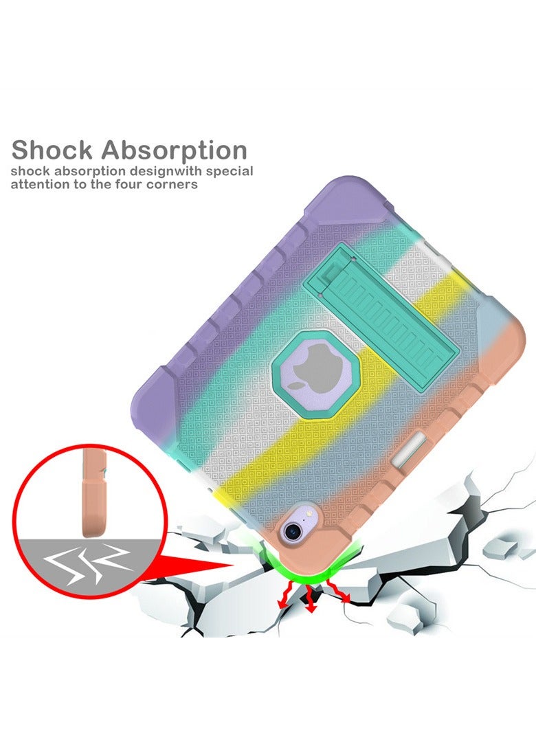 general Fits iPad Mini 6 2021 Rugged Heavy Duty Armor Shock Shock Survival Flat Case, Colorful Silicone Drop Resistant Flat Case with Stand - Image 5