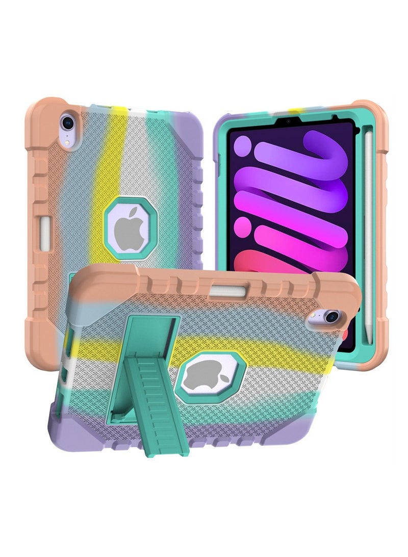general Fits iPad Mini 6 2021 Rugged Heavy Duty Armor Shock Shock Survival Flat Case, Colorful Silicone Drop Resistant Flat Case with Stand - Image 1