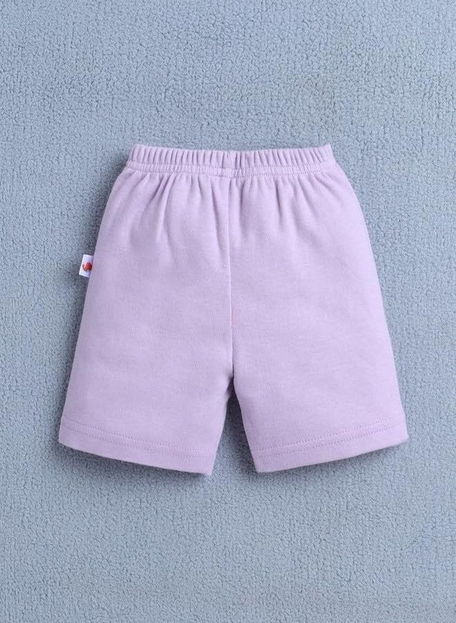 BUMZEE Baby Girls Cotton Pack of 4 Above Knee Length Shorts Yellow & Lavender - 3-6 Months (Peb10604B-ylw) - Image 3