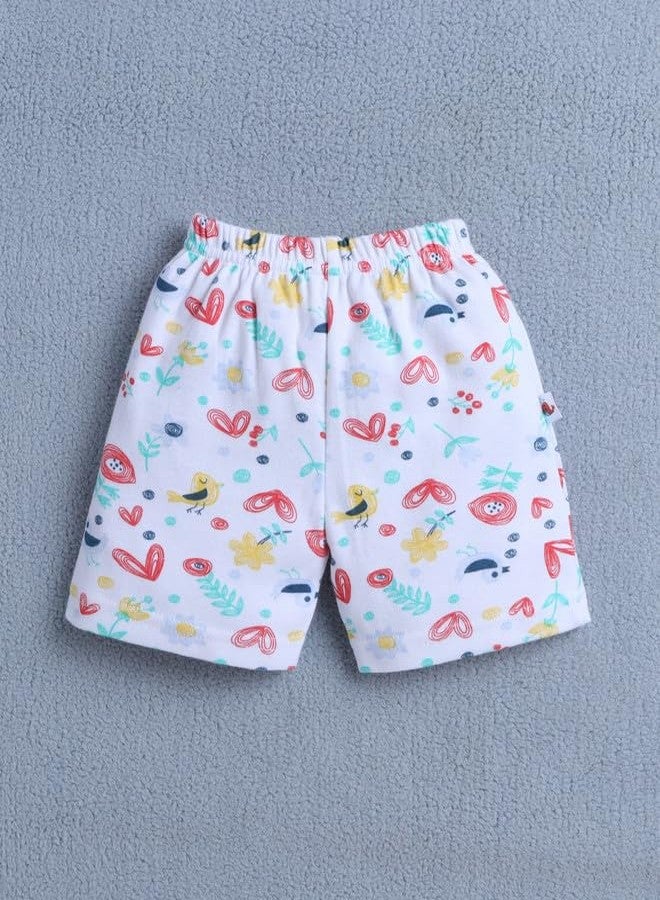 BUMZEE Baby Girls Cotton Pack of 4 Above Knee Length Shorts Yellow & Lavender - 3-6 Months (Peb10604B-ylw) - Image 4