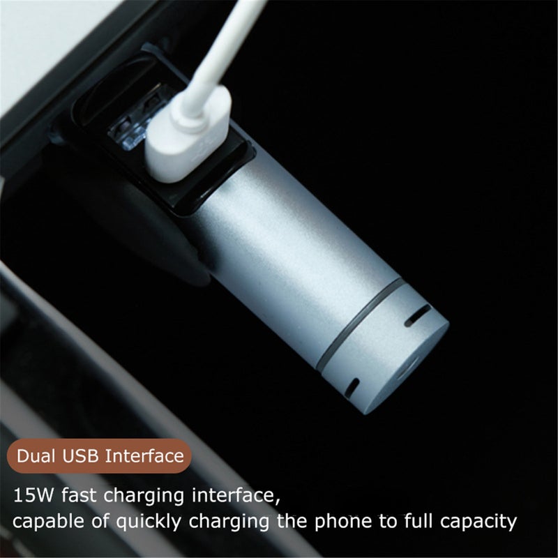 Car aromatherapy charger with 2 USB ports for long-lasting fresh air. Car aluminum alloy car charger with aromatherapy cologne water&cocoa - Image 2