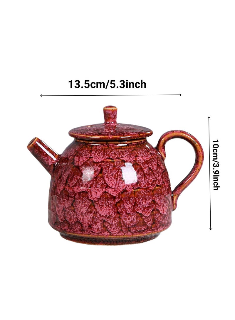 Anna 300ml Large Capacity Handcrafted RAK Ceramic Teapot with Mottled Tenmoku Glaze for Coffee and Tea - Image 2