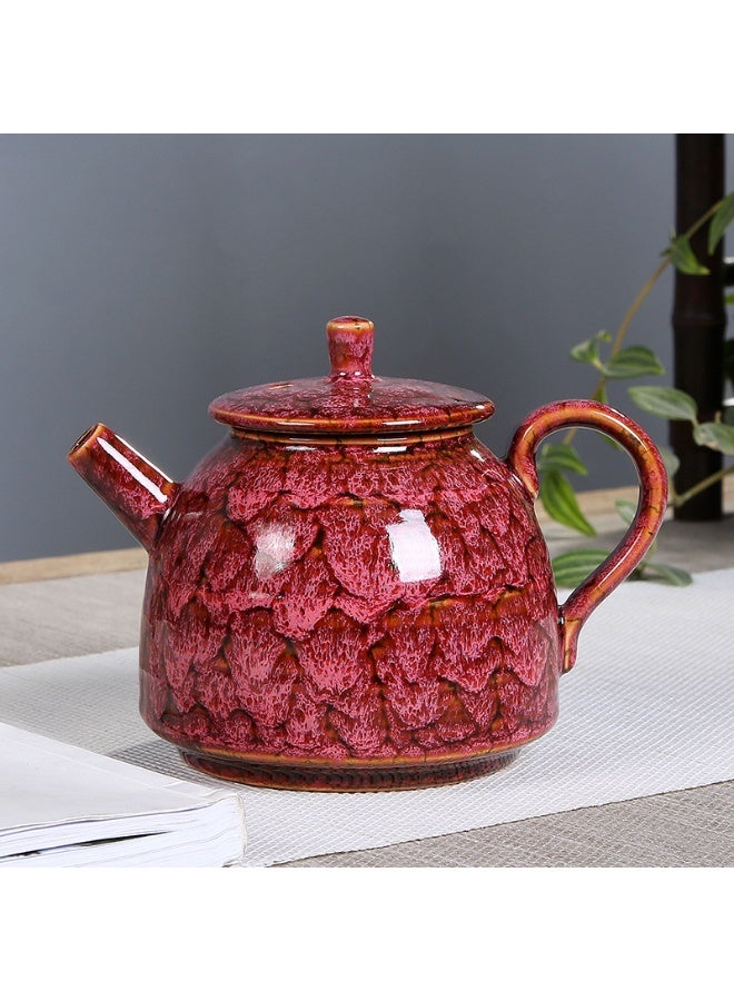 Anna 300ml Large Capacity Handcrafted RAK Ceramic Teapot with Mottled Tenmoku Glaze for Coffee and Tea - Image 3