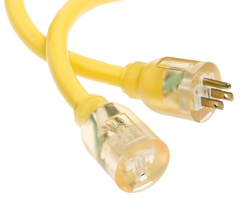 Yellow Jacket Southwire Heavy Duty Extension Cord - Outdoor Power Cable with Lighted End for Safety - Waterproof - High Visibility Yellow Jacket - 10/3 SJTW Extension - 50-Foot - Image 2