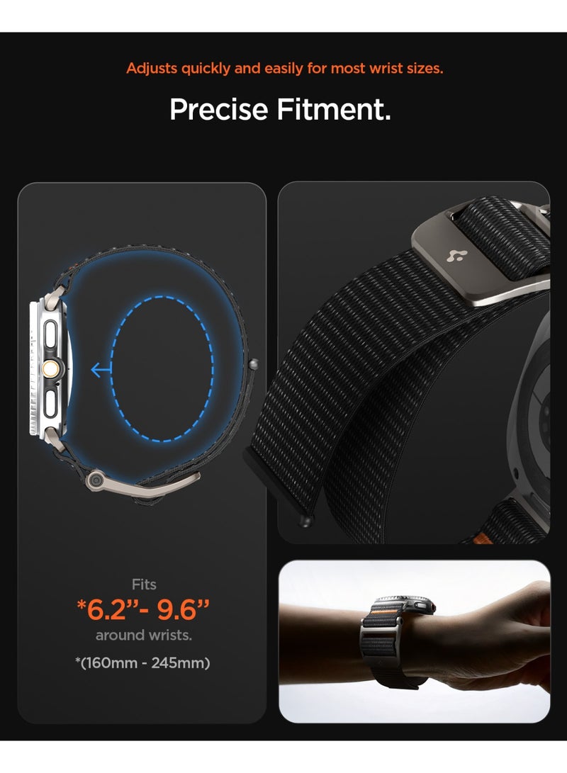 Spigen DuraPro Flex Band for Samsung Galaxy Watch 8 Classic 46mm, Galaxy Watch8 44/40mm (2025) Adjustable Solo Loop Strap - Black - Image 4