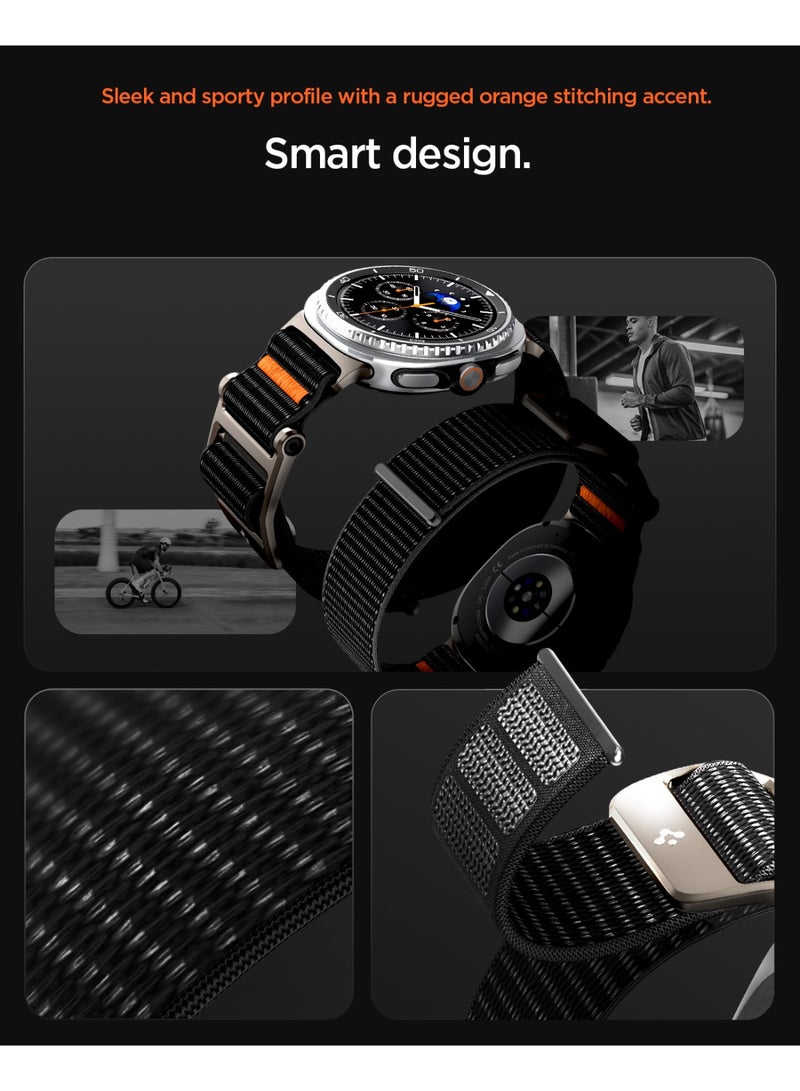 Spigen DuraPro Flex Band for Samsung Galaxy Watch 8 Classic 46mm, Galaxy Watch8 44/40mm (2025) Adjustable Solo Loop Strap - Black - Image 5