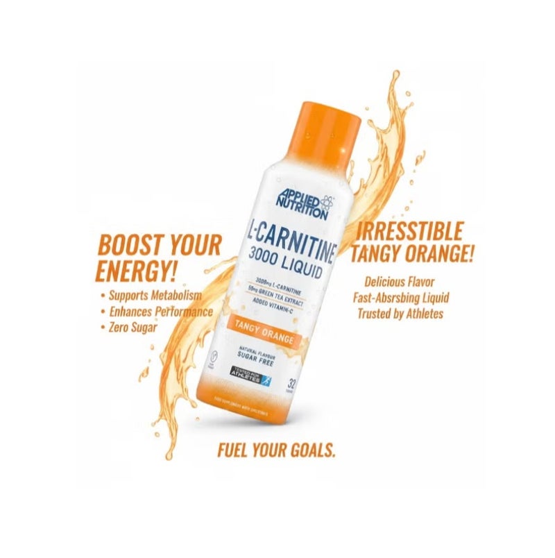 appliednutrition Applied Nutrition L-Carnitine 3000 Liquid Tangy Orange 480ml, 32 Servings - Image 2