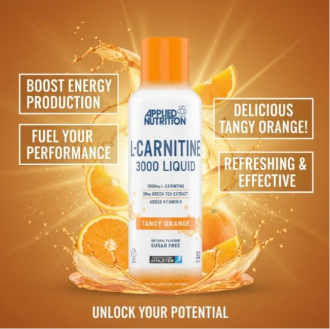 appliednutrition Applied Nutrition L-Carnitine 3000 Liquid Tangy Orange 480ml, 32 Servings - Image 3