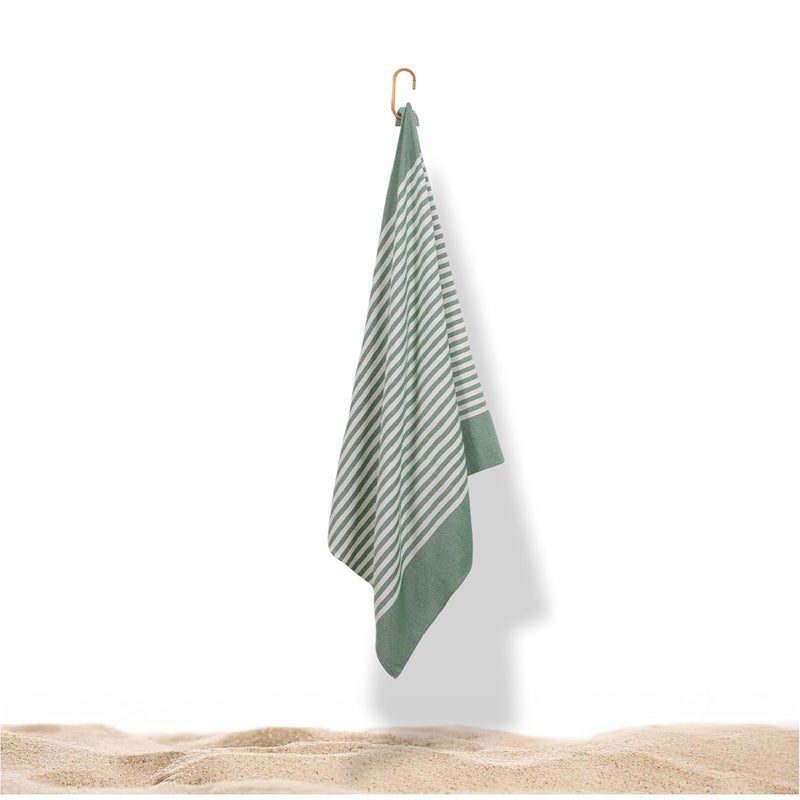 Mush Grab & Go Bamboo Beach Towel | 100% Bamboo Bath Towel for Beach, Hiking & Trips | Compact Towel with Travel Bag | 60x120 cms, 250 GSM Quick Dry, Featherlight & Sand-Resistant Towel | Green - Image 1