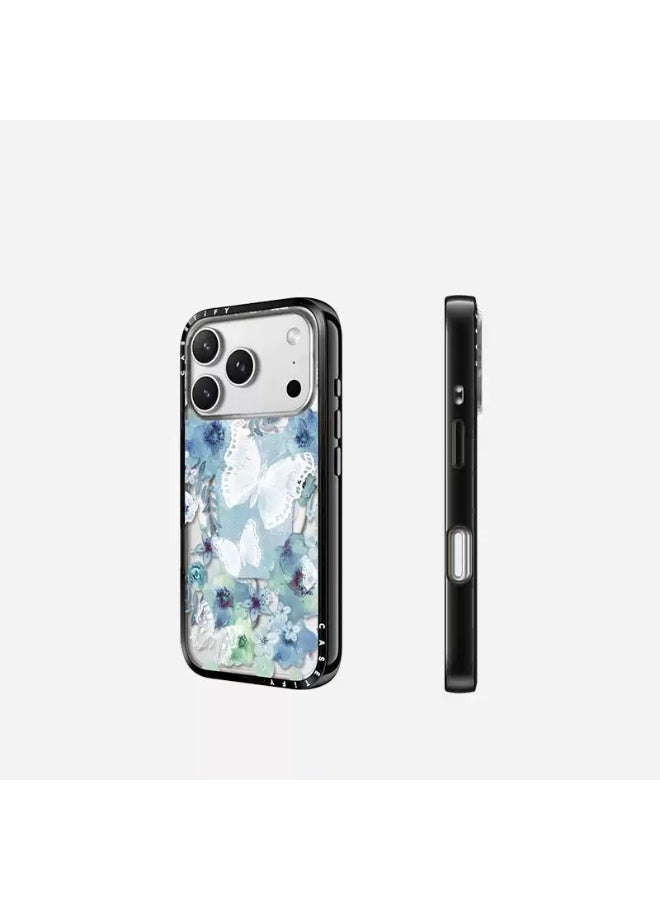 CASETIFYBlue Butterfly Floral MagSafe Phone Case for iPhone 17 Pro Max, Stylish Shockproof Slim Protective Cover, Wireless Charging Compatible - Image 2
