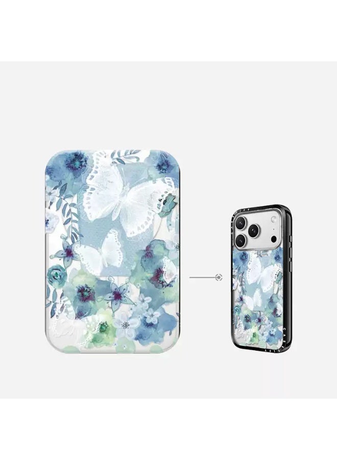 CASETIFYBlue Butterfly Floral MagSafe Phone Case for iPhone 17 Pro Max, Stylish Shockproof Slim Protective Cover, Wireless Charging Compatible - Image 1