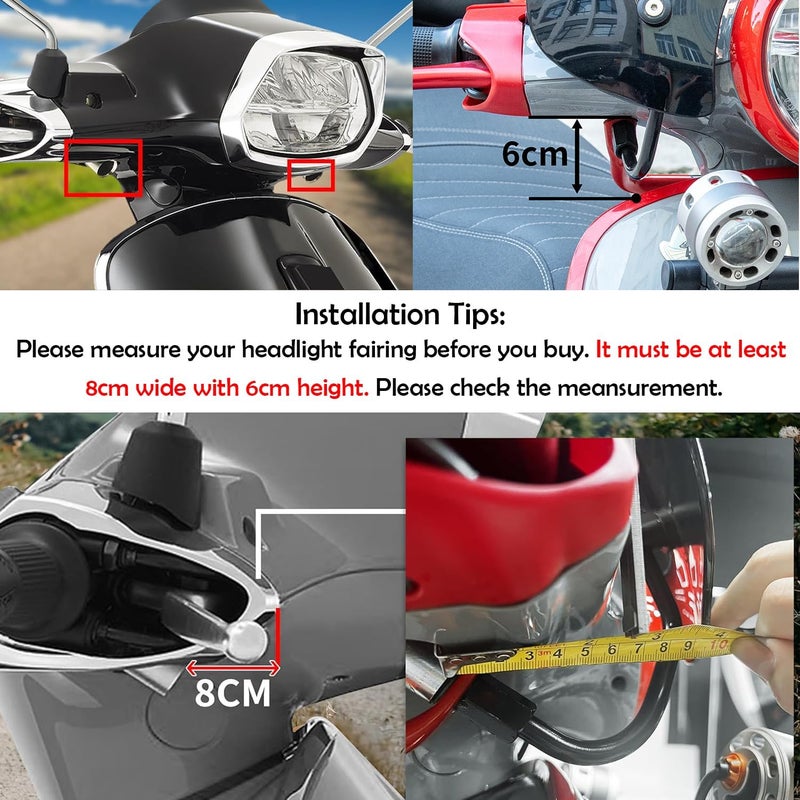 Fayedenicy Sport Bikes Scooter Windscreen Windshield Flyscreen Wind Screen Deflector Protector for Piaggio Vespa LX 150 125 50 LX125 LX150 LX50 GT200 GT 200 GTS250 GTS300 GTS 250 300 125 Super Sport Bj (Clear) - Image 2