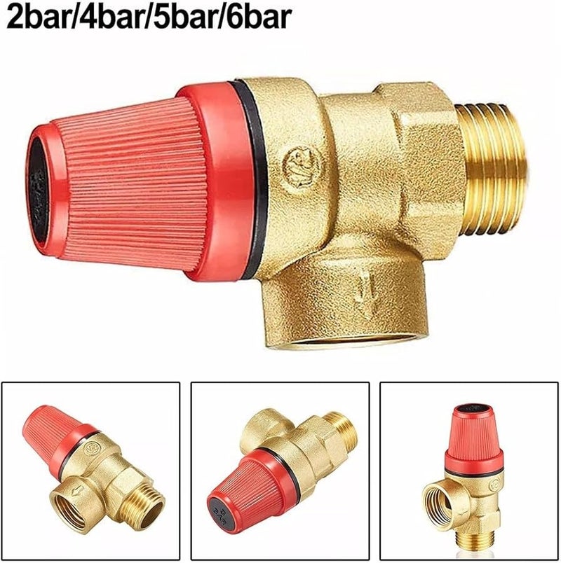 Brass Safety Valve Drain Relief Switch For Solar Water Heater 6 Bar Pressure Range - Image 5