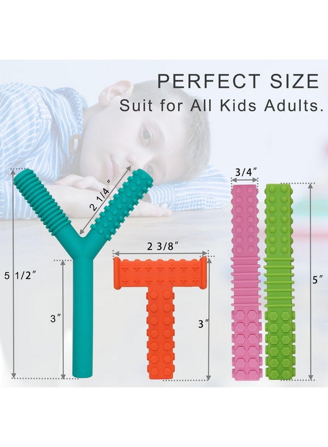 Jheppbay Sensory Chew Toys For Autistic Children, 4 Pack Silicone Chew Tube Teething Sticks Toys For Autism, Adhd, Spd, Chewies With Special Needs, Oral Motor Chewy Tool For Sensory Kids Chewer.  - Image 5