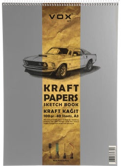 Vox Art 100 gr Kraft Notebook A3 40 Sheets  - Image 1
