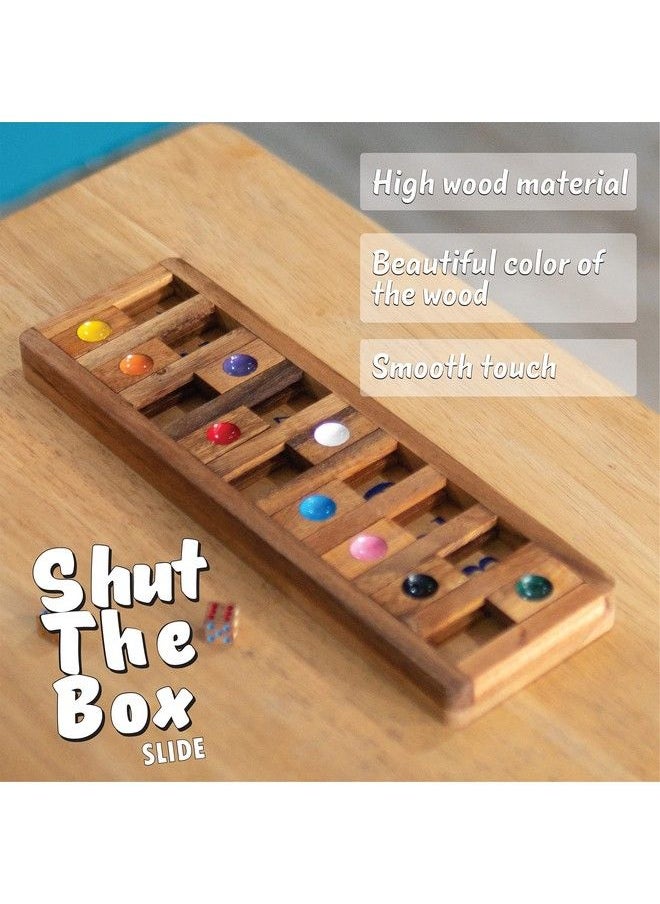 BSIRI - Shut The Box Board Games Wooden With Math Board Games Kids Player Wooden Box Of Brain Teaser Puzzles For Family Educational Board Games And Get Fun On Game To Teach Kids To Count On Math - Image 1