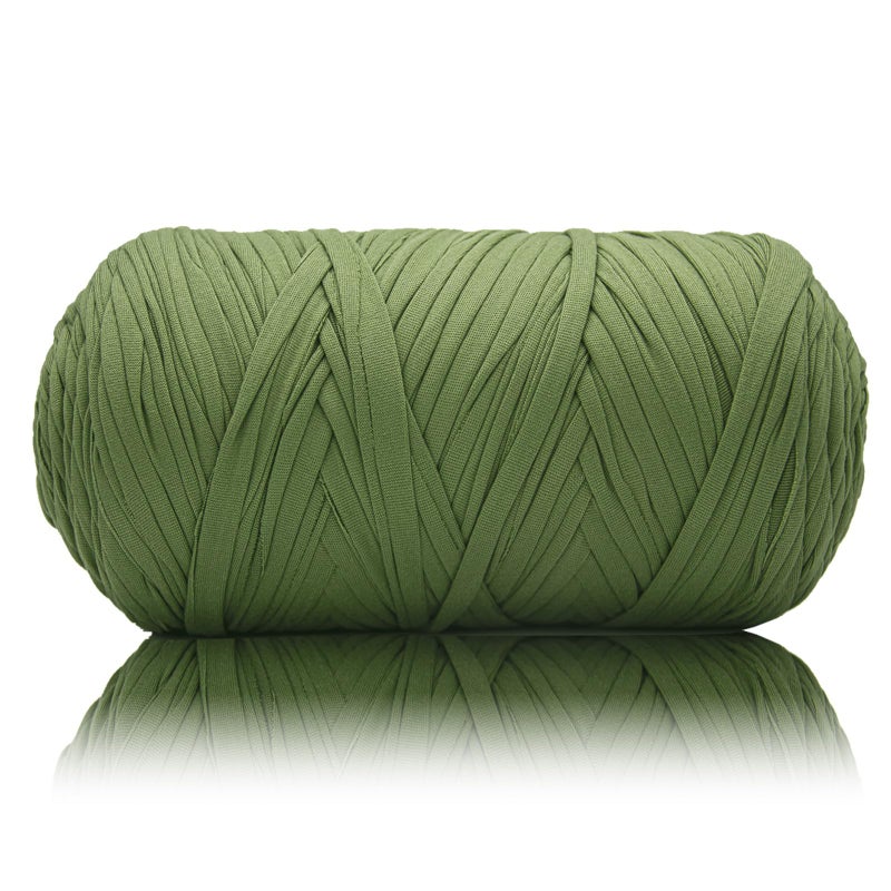 MSyarn 400g T Shirt Yarn Tshirt Crochet Yarn for Crocheting BagCraft ProjectHome Decor 141oz400g 120yd110m Polyester Spandex Blend Stretch FabricAvocado Green