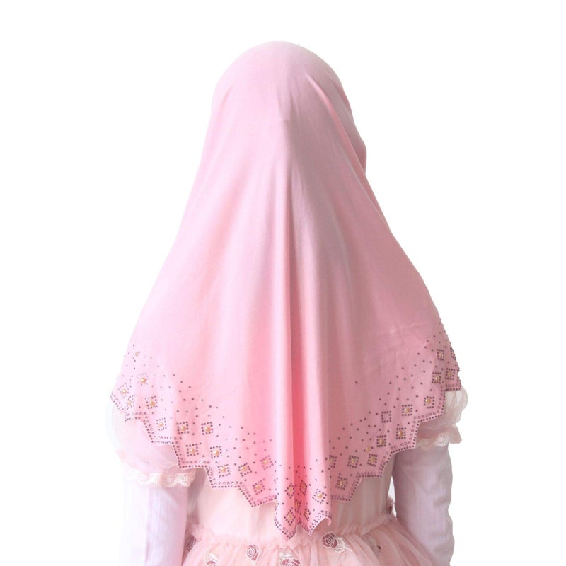 Modest Beauty حجاب جميل للفتيات/الأطفال - حجاب رأس قطعة واحدة مسلمة أميرة مع قماش تشيكي - Image 3