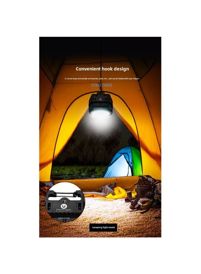 COB Multifunctional Strong Light Floodlight Portable Rechargeable LED Work Light Emergency Night Market Light-Color:w893-3 Built-in Battery + Hook Blue - Image 4