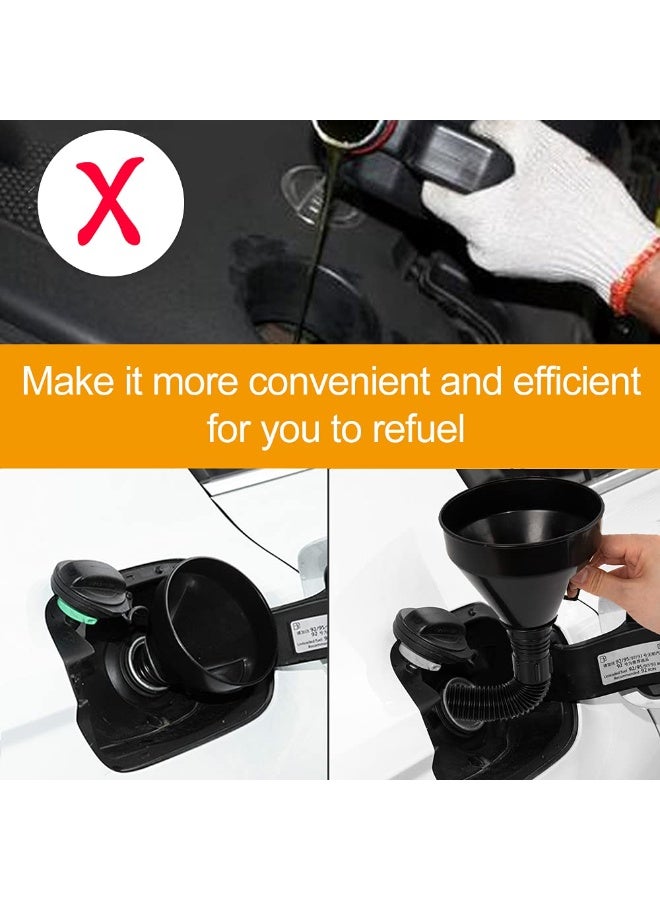 Multi-Purpose Plastic Funnel with Extendable Flexible Spout – Oil, Fuel & Acid Resistant – Removable Flexible Nozzle – Durable Polyethylene Construction (Black) - Image 4