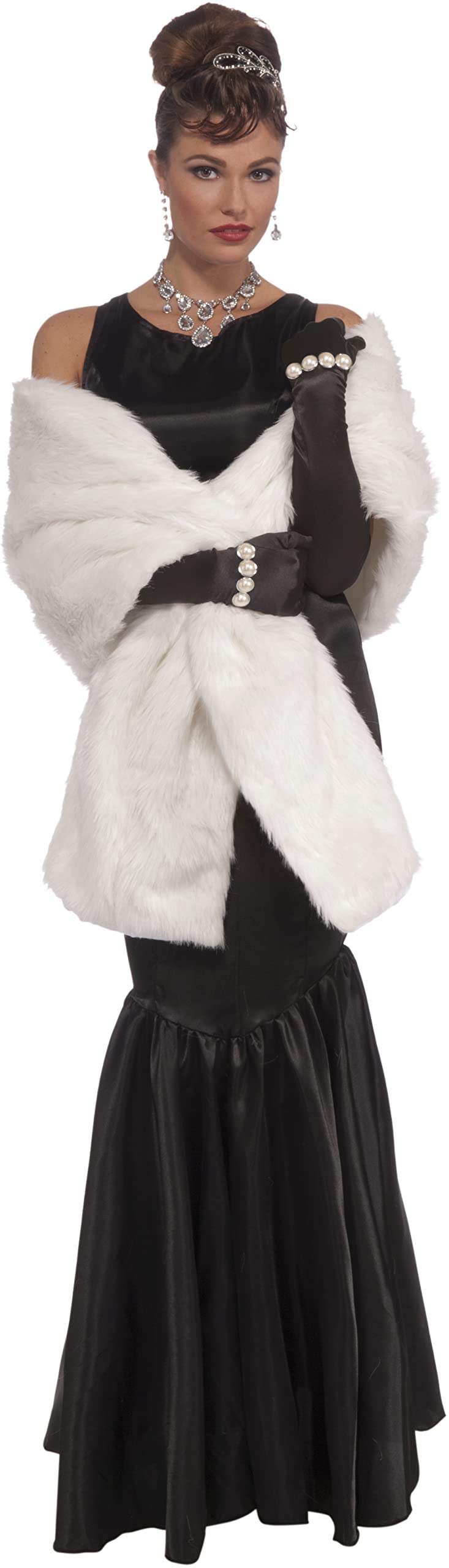 Rubies Forum Novelties womens Vintage Hollywood Faux Mink Stole Adult Sized Costumes, White, One Size US - Image 2