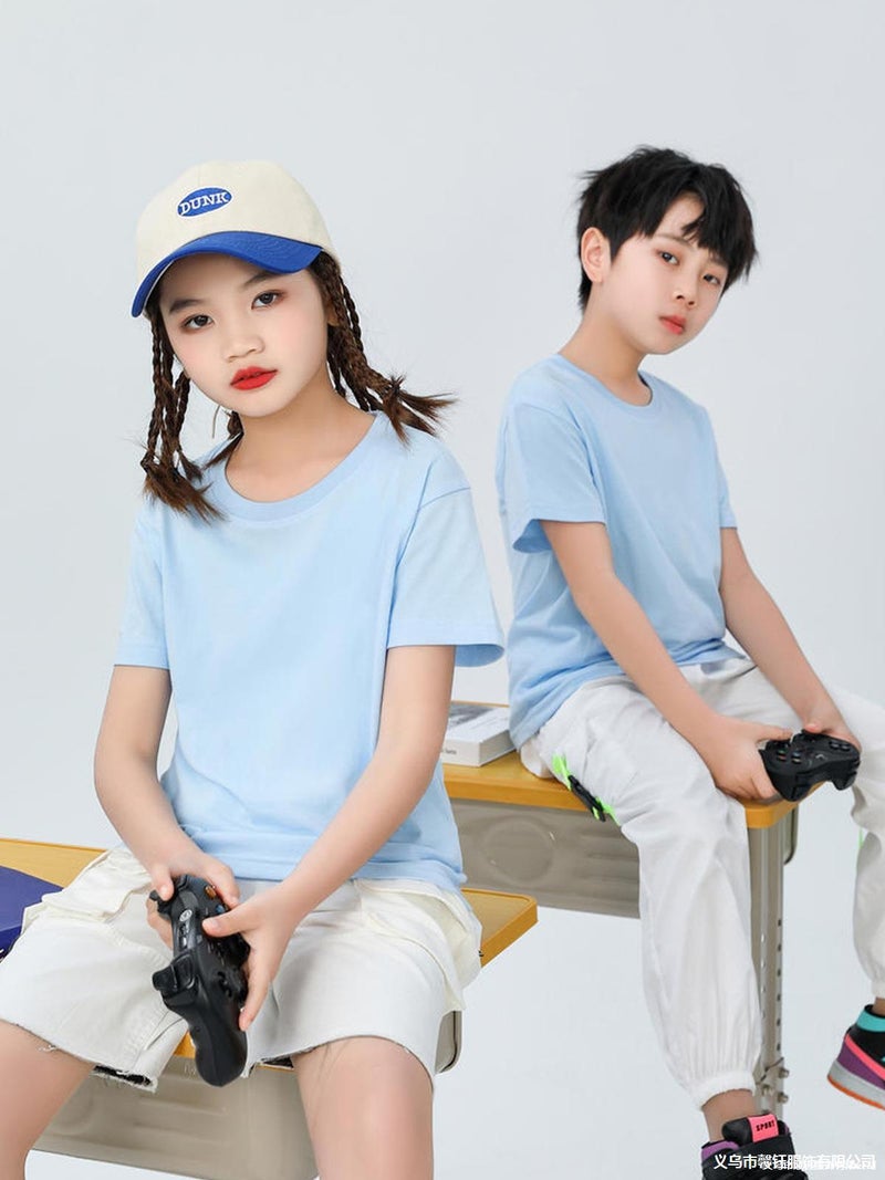 Children'S Short-Sleeved T-Shirt Printing Logo Parent-Child Activity School Uniform Diy Class Uniform Advertising Shirt Cultural Shirt - Image 5