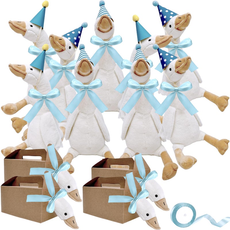 Flahard 28 Pcs One Silly Goose Party Favors Include 9 Mini Goose Plush Stuffed Animal 9 Boxes 9 Birthday Party Hats and 1 Roll Rope for Adopt a Goose Party Favors Birthday Gifts Color Style 2 - Image 3