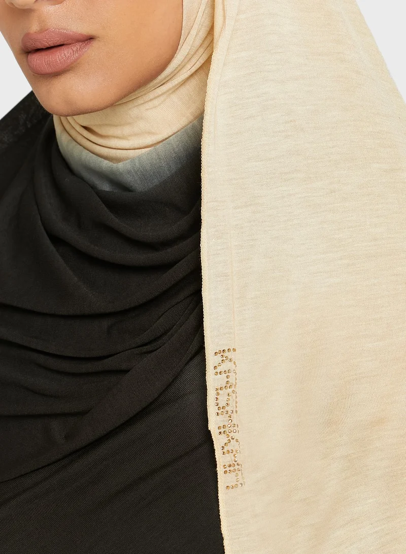 KASHKHA Logo Detailed Shaded Jersey Hijab