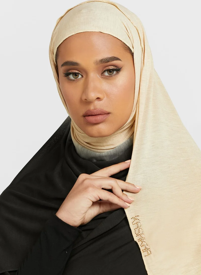 KASHKHA Logo Detailed Shaded Jersey Hijab