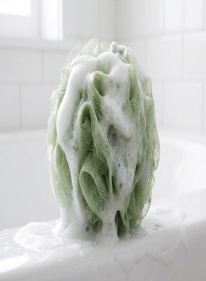 Naxura Bath Sponge Round Loofah for Women & Men | Soft Fluffy Mesh Body Scrubber with Multi-Layer Fibrous Matrix | Gentle Exfoliating Shower Puff for Dead Skin Removal | Skin-Friendly Bath Loofah for Rich Lather & Smooth Skin | Color May Vary - Image 3