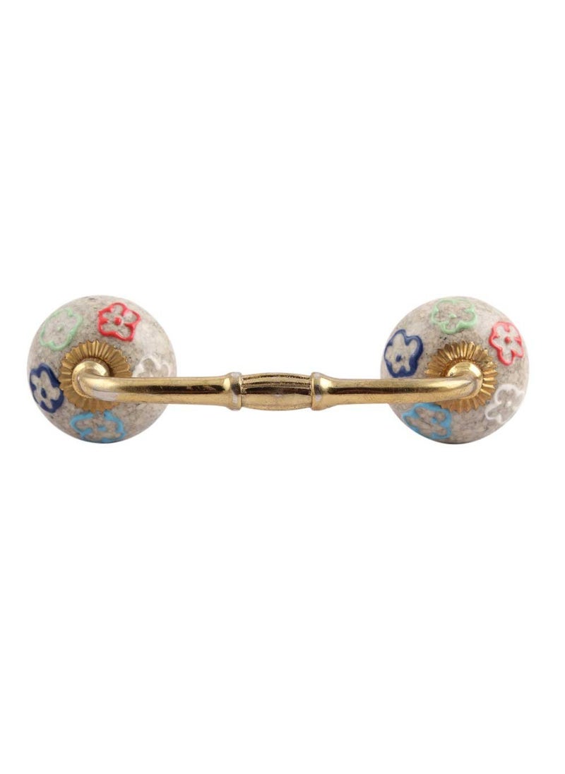 Indian-Shelf IndianShelf 1 Pack Multicolor Unique Drawer Handles Decorative Cabinet Pulls Gold Hardware 6 Hole to Hole BH239CRACK135A 