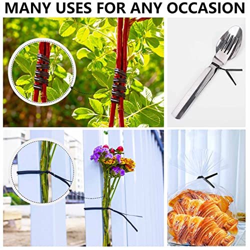 Easytle 400 Pcs Twist Ties for Bags 5" Cable Ties Bag Twist Ties for Cord Twist Bread Ties Reusable Black Plastic Coated Ties Heavy Duty Bread Ties Twist Wire Ties for Household and Office Use - Image 5