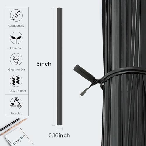 Easytle 400 Pcs Twist Ties for Bags 5" Cable Ties Bag Twist Ties for Cord Twist Bread Ties Reusable Black Plastic Coated Ties Heavy Duty Bread Ties Twist Wire Ties for Household and Office Use - Image 3